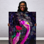 Flamingo Love Tango | Figurative Expressionist Art by Dr. Stacey Denise | Romantic Wildlife Wall Art